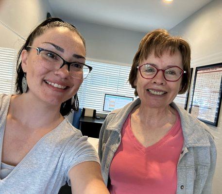 Joanne is our very first client in our new space in suite #21. Give that girl a cookie!  Shout out to Jillina, her therapist.