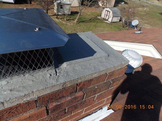 Chimney: After concrete repair and new cap - 03/08/2016