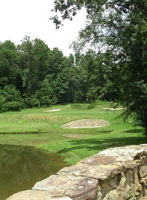 Hole 15 is a short par 3 and one of the more picturesque holes on the course and reminds you of some of Amen Corner at Augusta National.