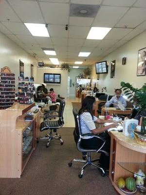 Inside the salon.