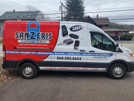 One of our three mobile vans here at Sanzeris Locksmithing.