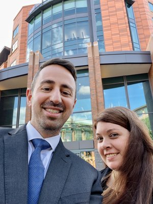 Ted Kaplun and Ashley Killeen at Bucks County Courthouse