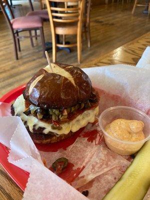 Muffuletta burger