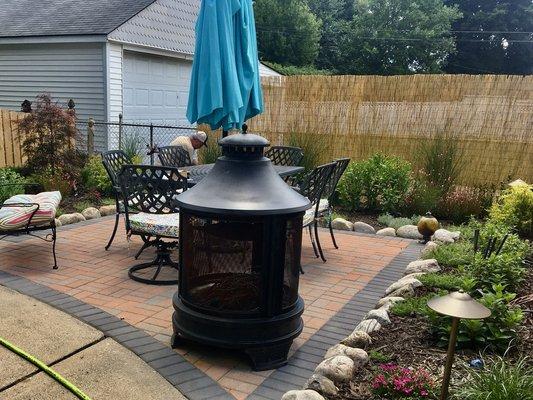 custom patio, perennial garden, and landscape lighting design and installation