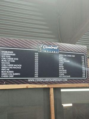 Food and drink menu