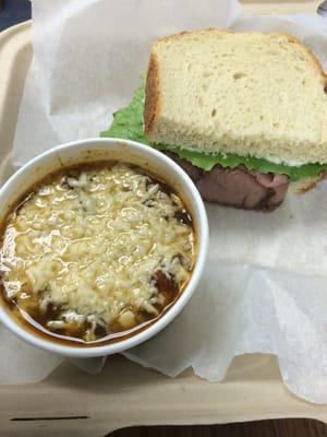 Sandwich and chili combo