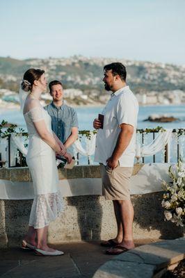 Celebrating Brenden and Tracy's wedding in Laguna Beach.