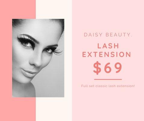 Classic lashes only $69 for new clients:)