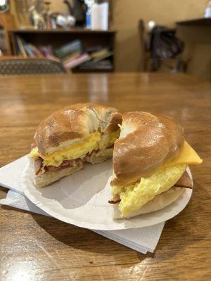 Bacon, egg, and cheese bagel