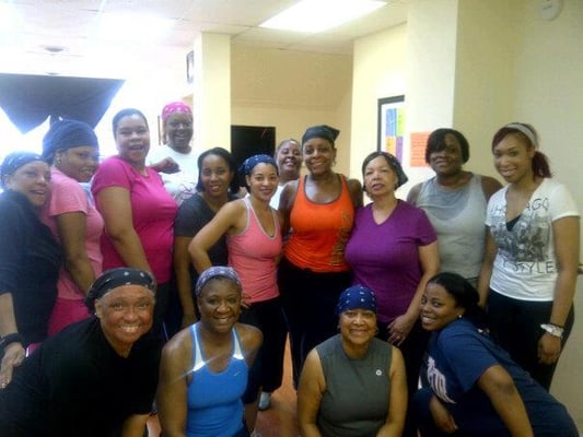 Tasha & the girls after a phenomenal workout. As you can see our age range goes from young to the mature adult. Check us out!