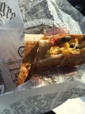 Southwest wrap in a newspaper wrapper. ;) #dailybuzzz