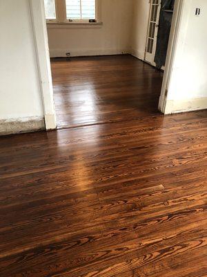 Refinish wooden floors