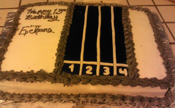 RACE TRACK BIRTHDAY CAKE