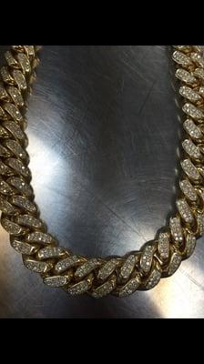 14kt Miami Cuban link chain all diamonds