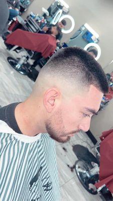 5 on the top Mid fade and beard