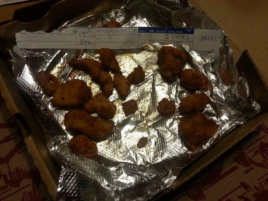 Is this an order of 8 Boneless Wings? I don't think so. Not pleased with this at all.