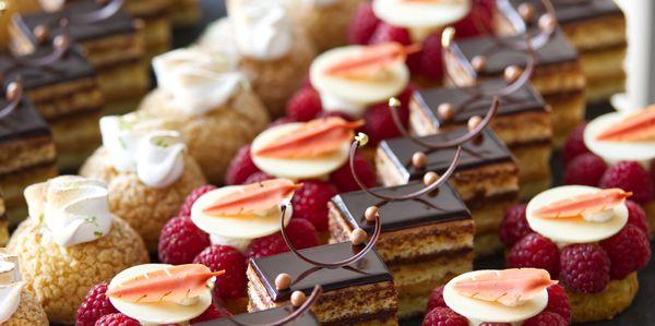 A selection of buffet desserts