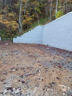 Block retainer wall