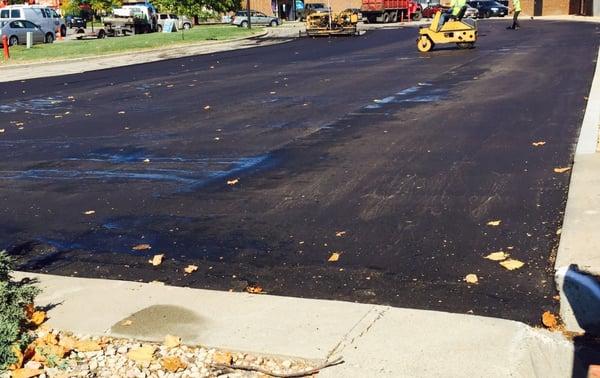 Commercial Plaza parking lot parking lot complete resurface