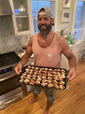 Clams casino -- pre broil