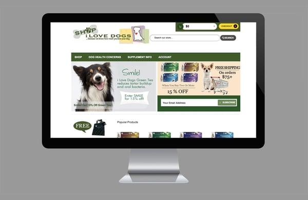 I Love Dogs E-Commerce Website built with Wordpress