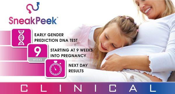 Sneak Peek Clinical, DNA Gender Reveal, 99.6% accuracy