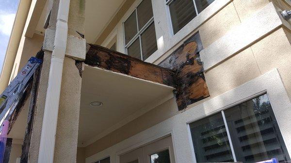 Rotten wood replacement at House on North Port Ln