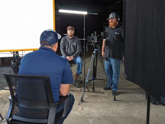 Behind the Scenes of a Captivated Content video production shoot in Evansville, IN.