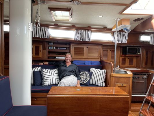 Charlotte, aboard a SOLD brokerage listing of hers - prepping for the new-owner orientation/ handover following Closing.