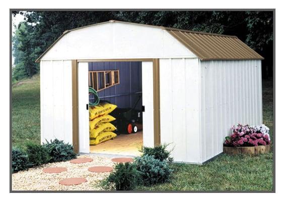 We specialize in installing Arrow metal sheds, sold at Home Depot and Lowes.