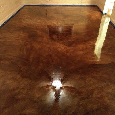 Stained concrete flooring