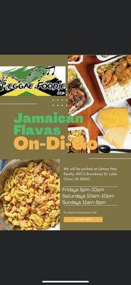 The location that Reggae Foodie will be at is 400 S Broadway, Lake Orion 48362.