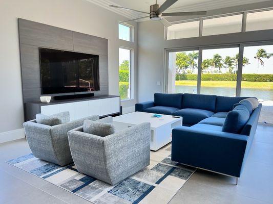 Living room and custom tv unit.