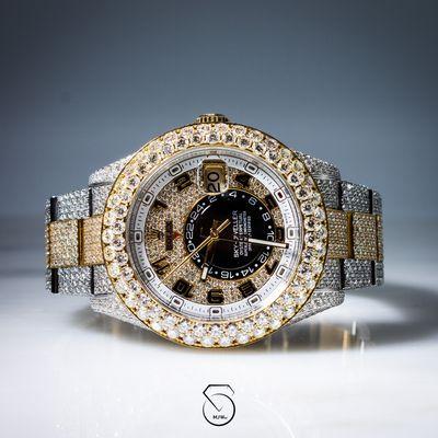 Sky-Dweller Fully Iced Out Two Tone.