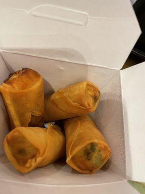 New for spring 2024. 4 vegetable spring rolls for $25 choice credits