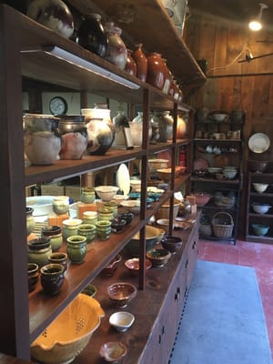 A wide assortment of functional and decorative ceramics for sale.