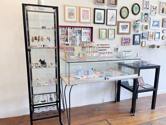 Jewelry cases with our vintage collection, CA designers + handmade.