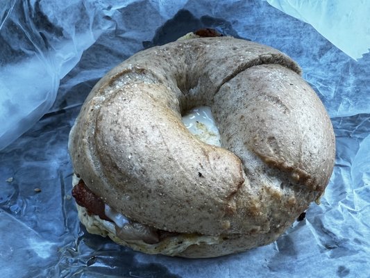 Whole wheat tossed with bacon, egg and cheese