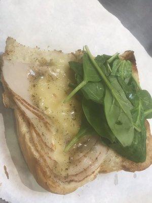 Complete turkey sandwich with signature vinaigrette