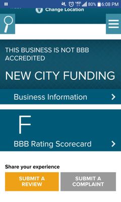 No surprise - not BBB accredited, with an F rating.