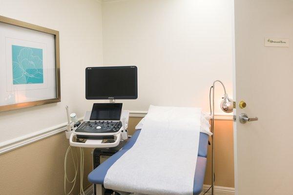 Pregnancy Ultrasound and medical exam room - A private, quiet, clean area to talk with medical staff to get info and your questions answered