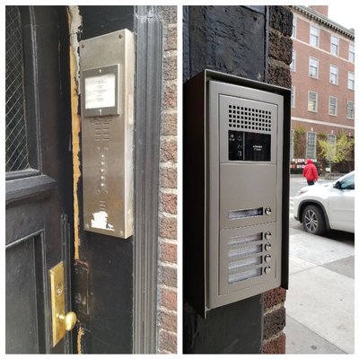 Replacement of old intercom with new in Manhattan