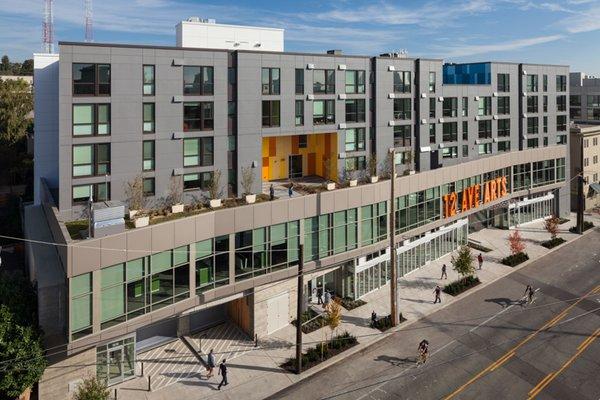 Bird's eye view of the 12th Avenue Arts Building