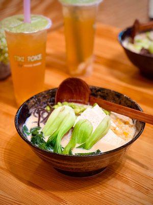 Vegan Ramen with Lychee Fruit Tea