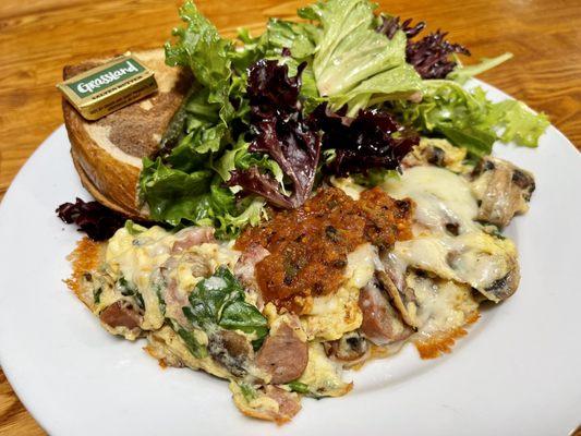 The Crepe Pan has an extensive breakfast, lunch, and early dinner menu I recommend