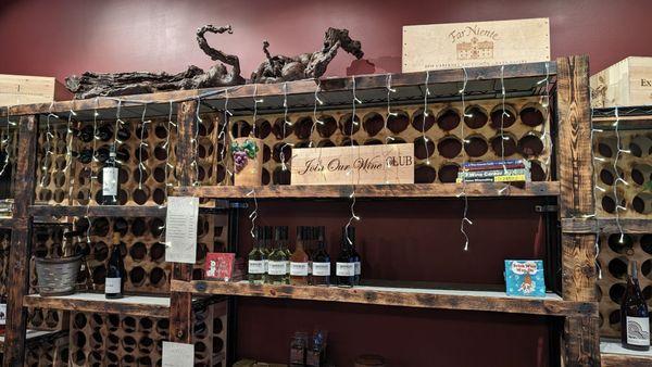 Some of the wine racks.