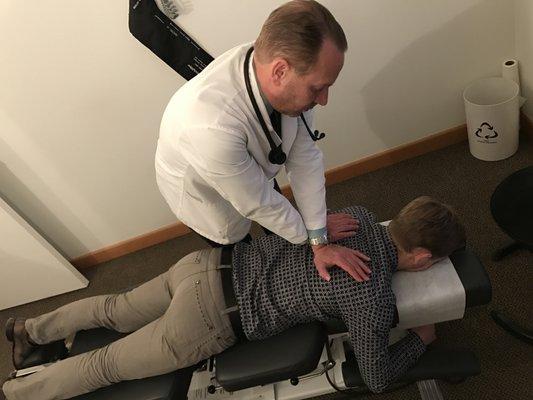 Dr. den Boer chiropractic adjustment