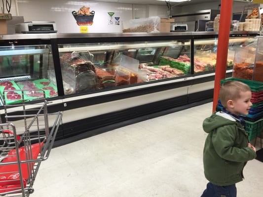 Meat counter.