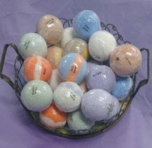 Our 4.5 oz Bath Bombs are handcrafted with quality essential oils and all natural ingredients.