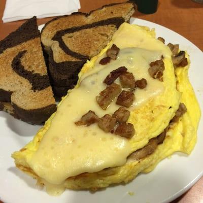 The "3 egg" omelette...more like 5 or 6 eggs, it's huge.